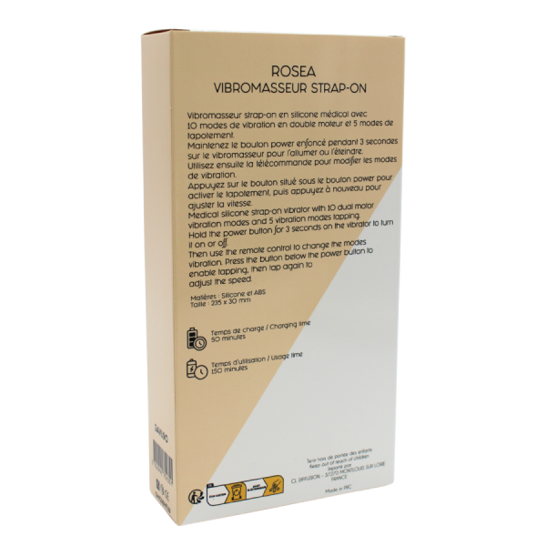 Vibromasseur ROSEA Strap-on Triple Action Télécommandé 